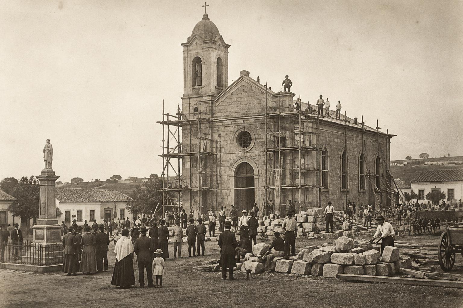 Reconstituição da construção da Igreja Mãe de Deus